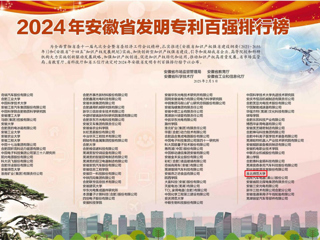 【牢记嘱托 感恩奋进】我校蝉联安徽省发明专利百强